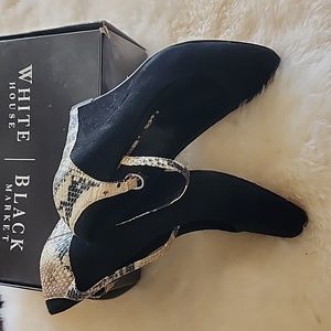 Snake heeled wedges